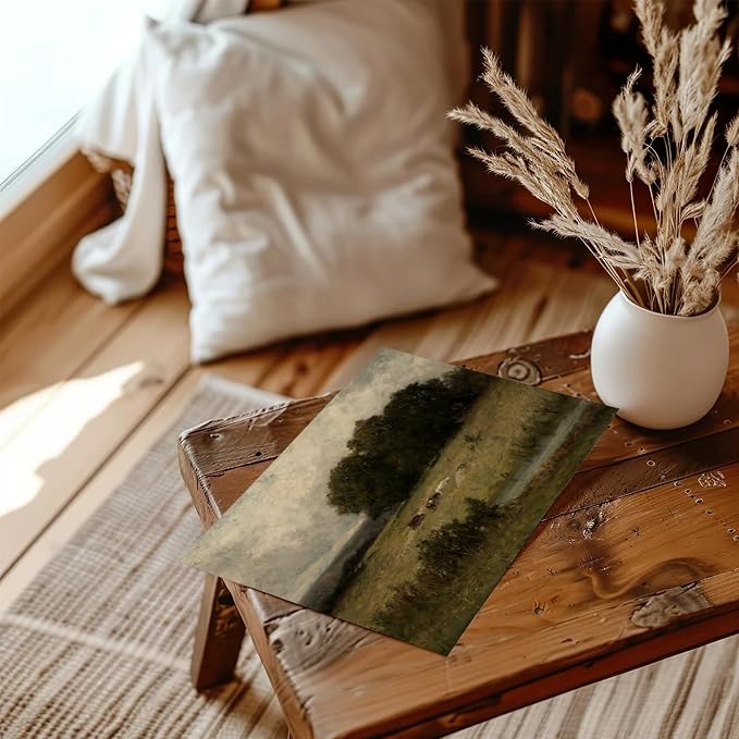 XOCUUI Unframed Canvas Wall Art Vintage Decor, Home Decor Vintage Landscape Oil Painting Canvas Wall Art Decorations for Living Room Kitchen Office Farmhouse Bathroom Decor, 8"x10"