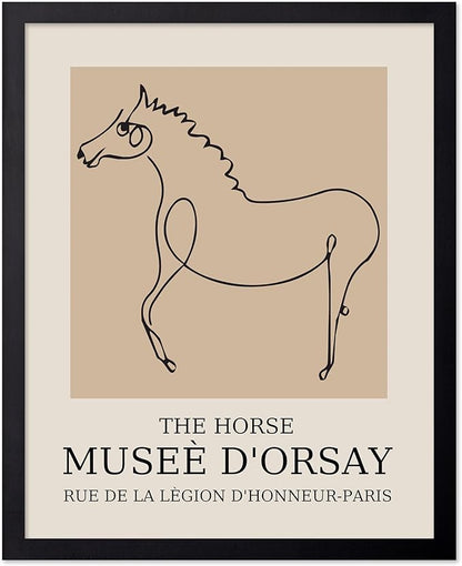 Poster Master Vintage Poster - Retro Minimalist Print - Gift for Artist, Friend - Horse, Line Drawing, Sketch, Abstract - Wall Decor for Living Room, Bedroom, 18x24 Unframed Wall Art