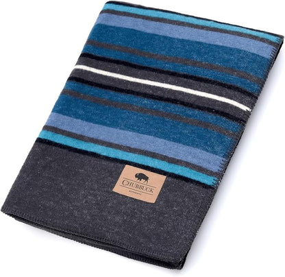Chubbuck 100% Wool Blanket Camping (60" x 84") - Large Warm Blankets for Camping, Emergency, Outdoor Concerts and Home Use - Fire Retardant Blanket, Soft and Warm Blankets for Winter (Lakeland)