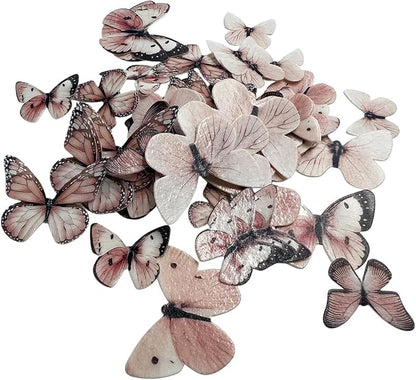 80-Piece Edible Wafer Paper Pink Butterfly Cake Decorations – Rice Paper Butterfly Toppers, Icing Decor for Birthday Cakes, Cupcakes, Cookies, and Desserts – Pastel Pink Theme