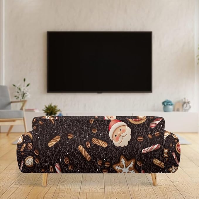 FKELYI Christmas Sofa Slipcover Washable Sofa Couch Cover Comfortable Furniture Protector with Elastic Bottom Stretch Sofa Slipcovers L