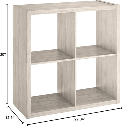 ClosetMaid 4550 Decorative Open Back 4-Cube Storage Organizer, Bleached Walnut