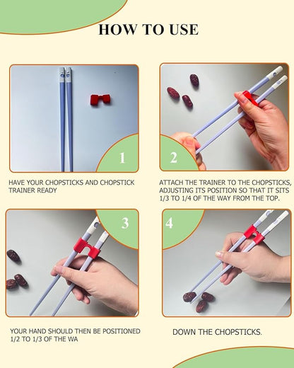 5 Pairs Reusable Training Chopsticks Set, 9.45 Inch Dishwasher Safe Fiberglass Japanese Chopsticks for Beginner, Non-Slip, Easy to Use