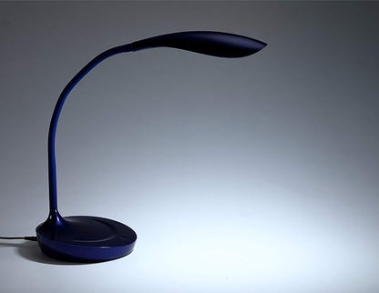 Bostitch Office KT-VLED1502-BLUE Gooseneck LED Desk Lamp with USB Charging Port, Dimmable, Navy Blue