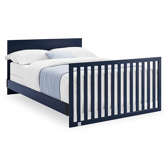 Delta Children babyGap Oxford 6-in-1 Convertible Crib + Brannan Bear Bookcase with Bins + Brannan Bear Wall Shelf with 4 Hooks, Navy/Natural (Bundle)