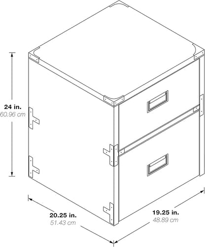OSP Home Furnishings Wellington 2-Drawer File Cabinet, White