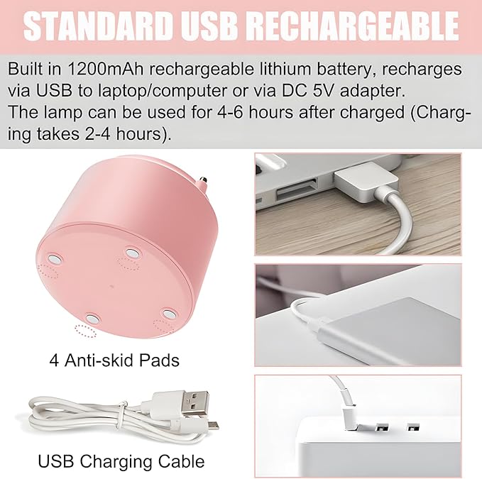 Cute LED Desk Lamp Kawaii Desk Accessories, Flower Bird Table lamp USB Rechargeable, 3 Color Modes, Stepless Dimming, Touch-Sensitive Switch Kawaii Room Decor Lamp, Eye Caring Reading Lamp (Pink)