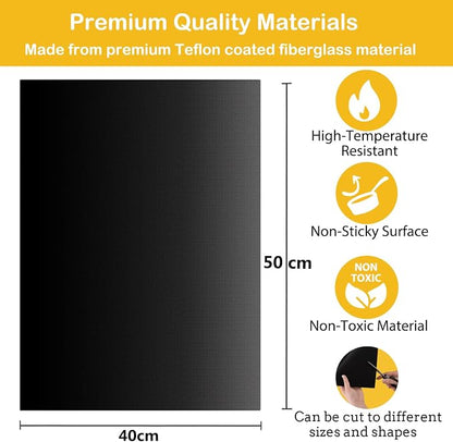 Dailyart 19x15inch Grill Mats for Outdoor Grill, Set of 5 Non-stick Teflon Grill Mat, Upgraded & Enlarged Reusable Grill Mats for Grilling, BBQ Grilling Accessories for Gas, Charcoal, Electric