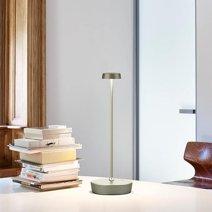 Rechargeable Table Lamp Cordless Battery Operated LED Light 5000mAh 3-level Brightness Portable Desk Lamps Touch Control Indoor Outdoor Use for Patio Home Restaurant