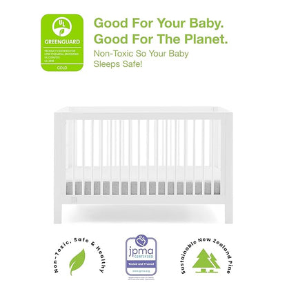 Delta Children babyGap Charlie 6-in-1 Convertible Crib + Brannan Bear Bookcase with Bins + Brannan Bear Wall Shelf with 4 Hooks, Bianca White (Bundle)
