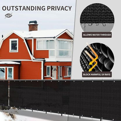 LOVE STORY Custom Size 3'x19' Black Balcony Privacy Screen,UV Block Privacy Fence Screen,90% Shield for Outdoor Pool Garden Apartment Railing