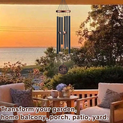 Wind Chimes for Outside, Deer Deep Tone Vintage Wind Chime Outdoor Clearance, Sympathy/Memorial/Festivals/Birthday Gift for Mom Dad Grandma, Home Garden Patio Decor (34" Deer)