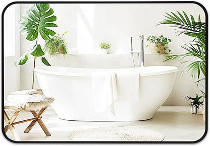Fabuday Big Black Bathroom Mirror for Over Sink Wall - 26x38 Rounded Rectangle Mirror with Matte Metal Frame, Large Rectangular Vanity Mirrors for Bedroom, Entryway, Horizontally/Vertically