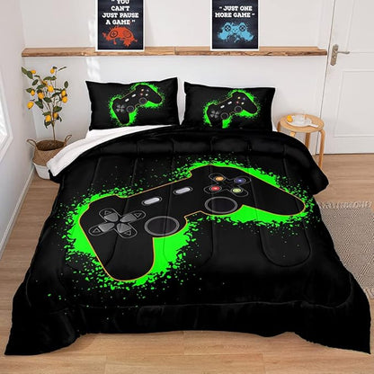Gaming Comforter for Boys Teen,Game Contoller Bedding Set for Boys Kids,Down Alternative Comforter for All Season,Gamer Home Decor for Boys Comforter Set (Comforter-game38, Full)