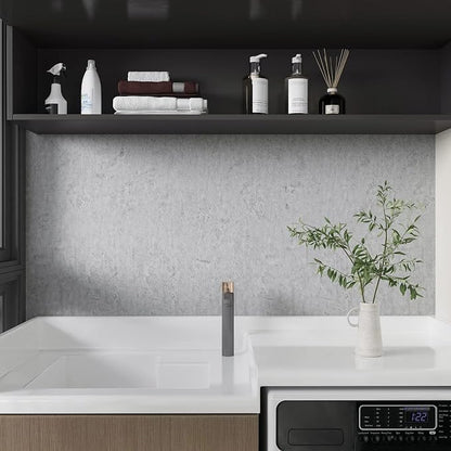 CRE8TIVE 24"x118" Wide Grey Concrete Wallpaper Peel and Stick Removable Cement Contact Paper Thick Texture Self Adhesive Waterproof Paper Roll for Countertop Cabinet Industrial Decorative Vinyl Film