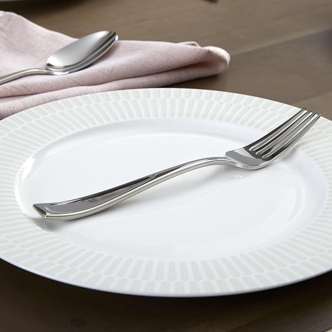 Oneida Moda 75-Piece 18/10 Silverware Set for 12, Flatware | silver, dishwasher safe | includes knives, forks, and spoons | heavy duty, cutlery set, utensil set, wedding silverware
