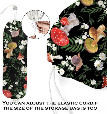 Mushroom Plastic Bag Holder, Wall Mount Grocery Bag Holder for Plastic Bags | 2Pcs Summer Leaves Reusable Shopping Bags Storage Dispenser for Home Kitchen Pantry, Mushroom Gifts for Women