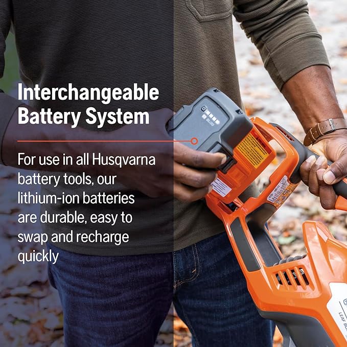 Husqvarna Leaf Blaster 350iB Battery Powered Cordless Leaf Blower, 200-MPH 800-CFM Battery Leaf Blower with Brushless Motor and Quiet Operation, 40V Lithium-Ion Battery and Charger Included