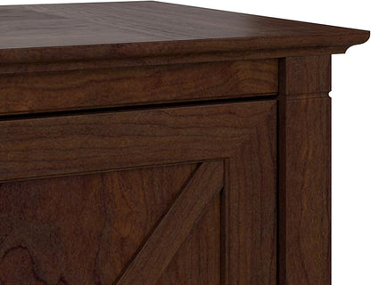 Bush Business Furniture Key West Secretary Desk with Keyboard Tray and Storage Cabinet, 30W x 20D, Bing Cherry