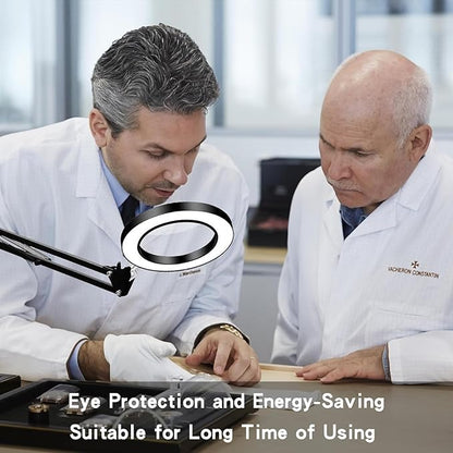 Magnifying Glass with Light and Stand, 10X Magnifying Lamp, 2-in-1 Magnifying Desk Lamp with Clamp, 3 Color Mode, Magnifying Glasses with Light for Close Work (2nd Generation Base ＆ Clamp)
