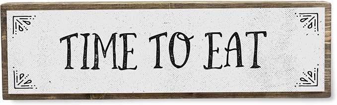 Kitchen Wood Signs (Medium - Wood And Metal, Time To Eat)