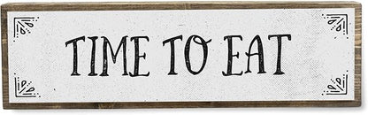 Kitchen Wood Signs (Medium - Wood And Metal, Time To Eat)