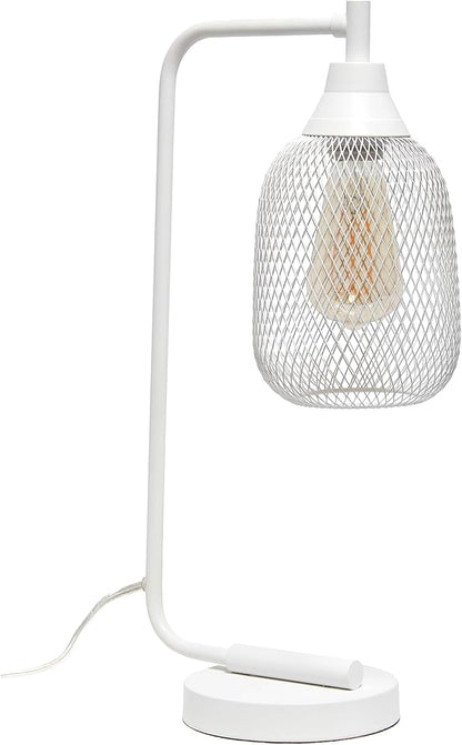 Elegant Designs LD1060-WHT Mesh Wire Table Lamp, Matte White