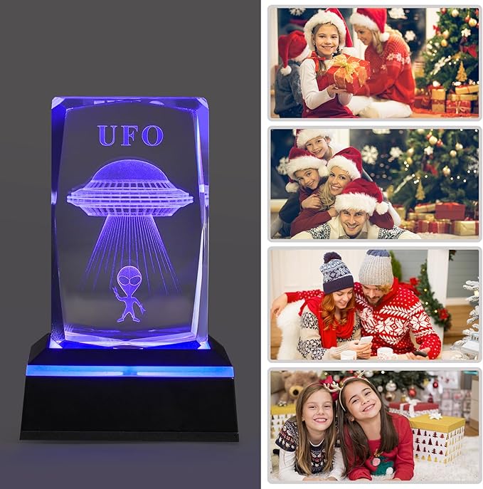 Glass Paperweight,K9 Crystal Cube with Changeable 7-Color Changing Lamp,Nice Birthday Gifts,Decent Ornament in Home and Office