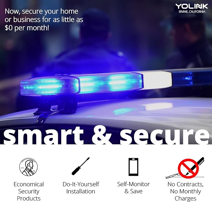 YoLink LoRa Smart Outdoor Motion Sensor, Driveway Alert, Property Invasion/Tresspassing Detector, 1/4 Mile Open Air Range, Email/SMS/Push Alerts, Alexa, IFTTT, Home Assistant (Hub Included!)