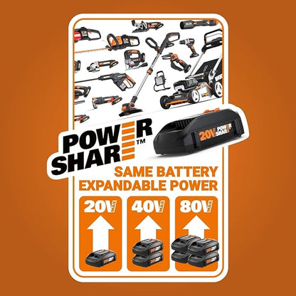 Worx Nitro WG543 20V LEAFJET Leaf Blower Cordless with Battery and Charger, Blowers for Lawn Care Only 3.8 Lbs., Cordless Leaf Blower Brushless Motor – Battery & Charger Included