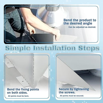 Snow Splitter for Chimneys, 2pcs Adjustable Angle Roof Snow Diverter Universal Fit on All Metal Roof Types, Fits 2-31.5 Inch Pipes, Prevents Ice Dams & Winter Hazards