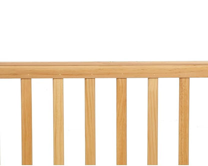 LA Baby Compact Non-Folding Wooden Window Crib, Natural