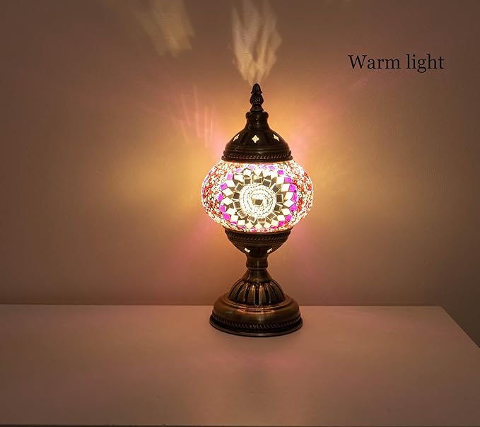 Turkish Mosaic Lamp Bohemian Tiffany Style Moroccan Stained Glass Decorative Bedside Lamps