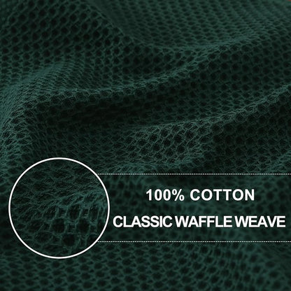 Homaxy 100% Cotton Waffle Weave Kitchen Dish Towels 24-Pack, Blackish Green | 13 x 28 Inches, Ultra Soft Absorbent Dish Towels, Quick Drying Cleaning Towels