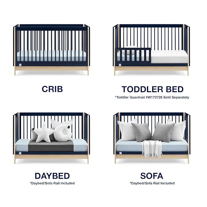 GAP babyGap Tate 4-in-1 Convertible Crib - Greenguard Gold Certified, Navy/Natural
