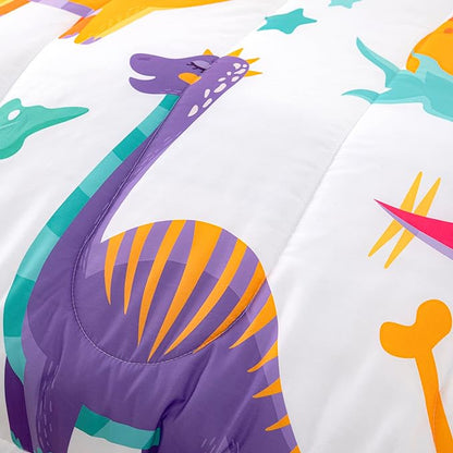 CVHOUSE Dinosaur Bedding Set,Dinosaur Comforter,Dinosaur Comforter Set Twin,Microfiber Quilt Set with 1 Comforter and 2 Pillow Cases- 3 Piece