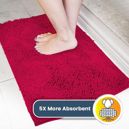 Muddy Mat® Original Dog Door Mat for Muddy Paws, Super Absorbent Microfiber, Non-Slip Washable Pet Rug, Quick Dry Chenille Entryway Carpet, Machine Washable Indoor Outdoor mat, Maroon 19"x30"