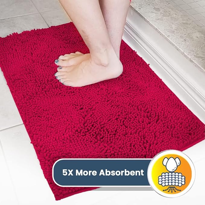 Muddy Mat® Original Dog Door Mat for Muddy Paws, Super Absorbent Microfiber, Non-Slip Washable Pet Rug, Quick Dry Chenille Entryway Carpet, Machine Washable Indoor Outdoor mat, Maroon 18"x28"