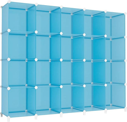 HOMIDEC 20-Cube Storage Organizer, Closet Organizer Storage Shelf Bookcase Bookshelf with Metal Hammer, Storage Cubes Organizer Cabinet for Kids, Closet, Bedroom, Bathroom