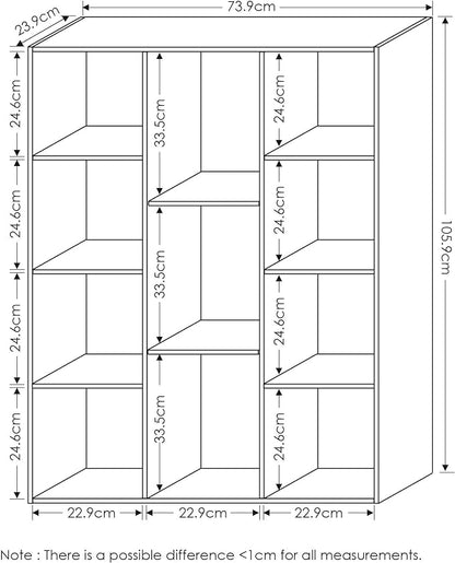 Furinno Luder Bookcase / Book / Storage , 11-Cube, White