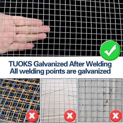 Hardware Cloth 1/2 Inch 48in x 100ft 19Gauge Hot-dip Galvanized Wire Mesh Roll Chicken Wire Fencing Rabbit Wire Gopher Wire Mesh for Underground Snake Fencing