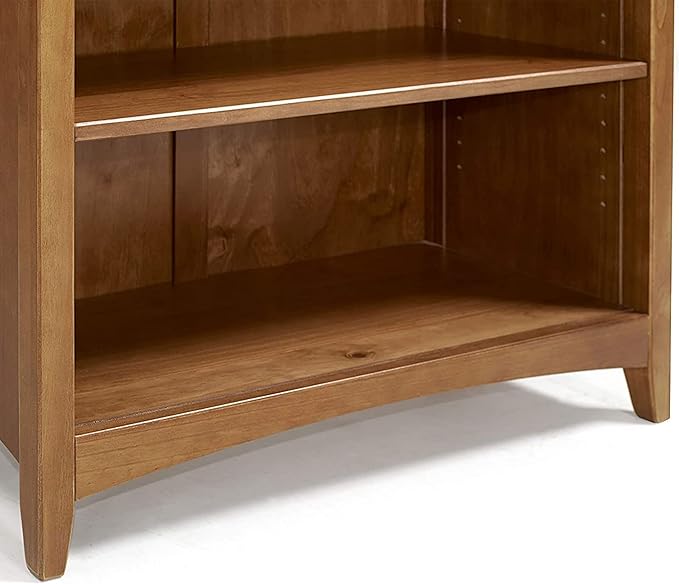 Shaker Style 4 Shelf Bookcase / Solid Wood / 48" High / Adjustable Shelving / Closed Back / Display Bookshelf for Living Room, Bedroom, Home and Office, Cherry