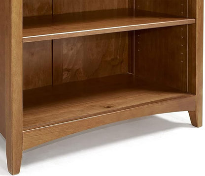 Shaker Style 4 Shelf Bookcase / Solid Wood / 48" High / Adjustable Shelving / Closed Back / Display Bookshelf for Living Room, Bedroom, Home and Office, Cherry