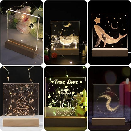 2Pcs 11.8" Rectangle Wooden Display Stand, Warm Light Wooden Lighted Base Wood Rectangle Led Display Pedestal Wood Night LED Light Lamp Base for Crystal Glass Resin Art