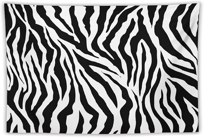 HZOHNAGO Zebra Print Tapestry Nature Wild Animals Black and White Stripe Printed Wall Tapestry Painting Wall Hanging for Bedroom Living Room Dorm 90" W x 60" H