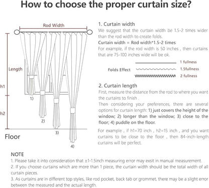 Joydeco Linen Curtains 84 Inch Length 2 Panel Sets,Light Filtering Curtains for Bedroom 100 Inch Wide Living Room Drapes with Back Tabs & Rod Pockets (W100 x L84 Inch, Linen)