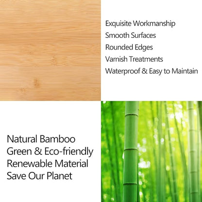 Bamboo Bookshelf, 4 Tier Ladder Shelf, Freestanding Storage Shelf Rack for Bathroom, Kitchen, Living Room