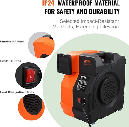 VEVOR Inflatable Blower, 1500W, 2 & 2.1 HP Bounce House Blower, Pump Commercial Air Blower for Inflatables, 3100 RPM Bouncy Castle Electric Fan Perfect for Bounce House
