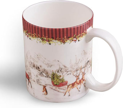 Maison d' Hermine Coffee Mug with Handles Tea Cups (12 Ounce, Pack of 1) | Fine Bone China Coffee Mugs for Hot Beverages Cappuccino Latte Home Hotel Spring Summer -Christmas Tradition - Landscape