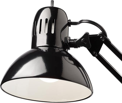 Globe Electric 56963 31.5" Multi-Joint Desk Lamp with Metal Clamp, Black, On/Off Rotary Switch on Shade, Partially Adjustable Swing Arm, Home Essentials, Reading Light, Office Décor